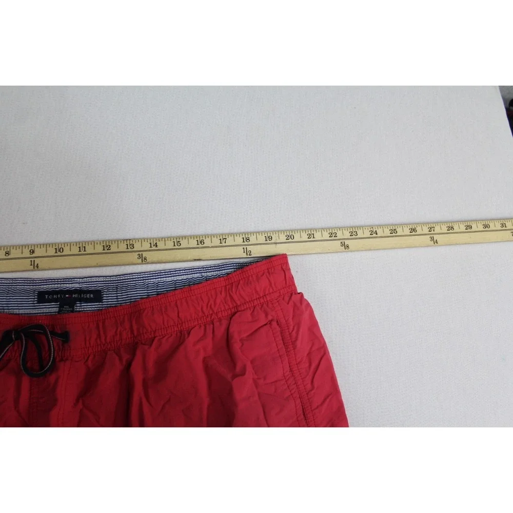 Tommy Hilfiger Men Red Board Shorts Trunks Meshed Summer Beach Size XXL